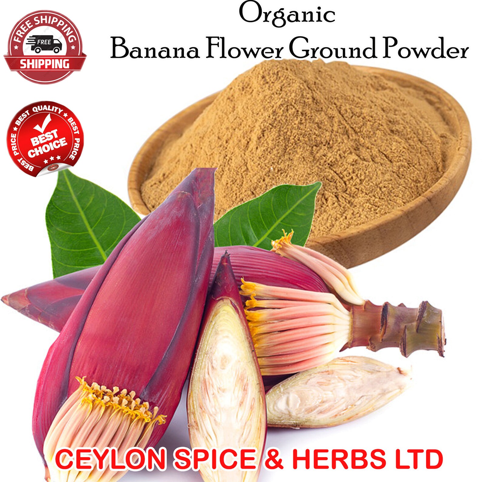 Banana Blossom Powder, Pure Organic Banana Blossom Powder, Pinatuyong