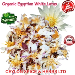 Organic Egyptian White Lotus, 25KG Whole Flowers, Premium White Lotus Flowers, Meditation Tea, Tea for Yoga, Buddhism