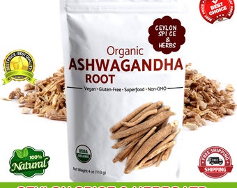 Ashwagandha Root Pure Organic (Withania somnifera) Ginseng,Dried Cut Root Herb 2 KG BULK