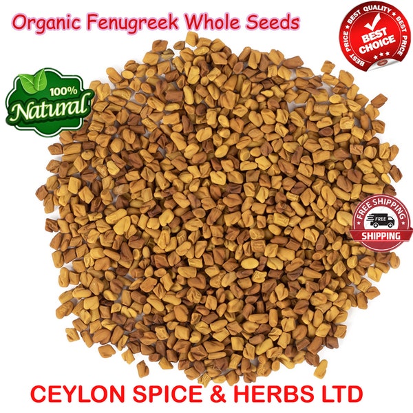 Fenugreek Whole Dried Seeds ,Pure Organic ,5 KG BULK ,Fenogreco(Trigonella Foenum Graecum) ,Kosher, USDA Certified