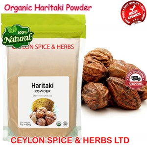 Haritaki Powder, Organic Myrobalan (Terminalia Chebula), Organic Fruit Powder ,Premium Qulity 500 GRAMS BULK