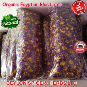 Organic Egyptian Blue Lotus, 25KG Whole Flowers, Premium Blue Lotus Flowers, Chakra Lotus, Meditation Tea, Tea for Yoga, Buddhism image 2