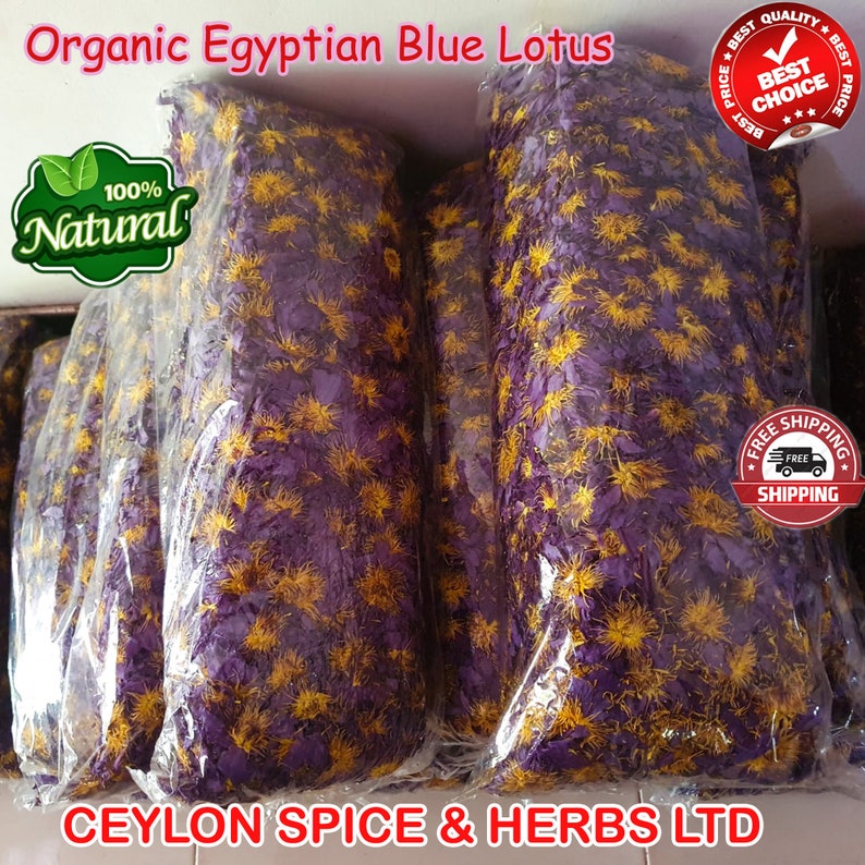 Organic Egyptian Blue Lotus, 25KG Whole Flowers, Premium Blue Lotus Flowers, Chakra Lotus, Meditation Tea, Tea for Yoga, Buddhism image 2