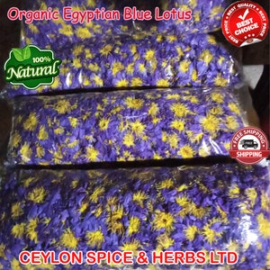 Organic Egyptian Blue Lotus, 25KG Whole Flowers, Premium Blue Lotus Flowers, Chakra Lotus, Meditation Tea, Tea for Yoga, Buddhism image 1
