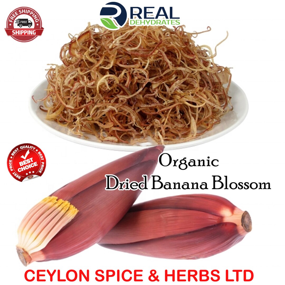 Dried Banana Blossom, Air Dehydrate to Order, Pure Organic Banana
