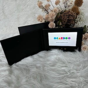 Copertina rigida in lino NERO | Videolibro | Videolibro di matrimonio | Brochure video | Regalo di nozze | Riproduci video regalo per gli sposi BLANK 4 GB