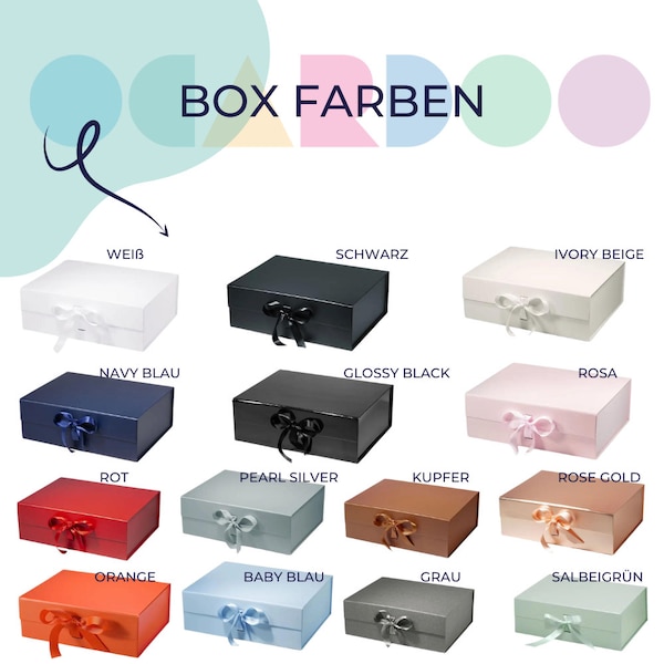 Personalisierte Geschenkbox | Individuelles Geburtstagsgeschenk | Geschenkverpackung | Magnetbox BOX | Mittel A4 A5 | RAHMEN & TEXT