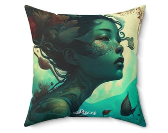 Pisces Spun Polyester Square Pillow