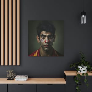 Rishi Sunak as Sad Clown - 100% Cotton Canvas Wrap | Quirky Political Art | 400gsm Premium Fabric