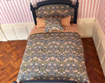 Dolls house bed in 1/12th scale