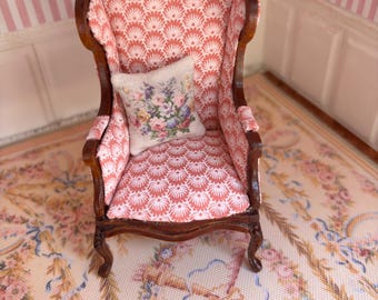 Upholstered chair in 1/12th scale