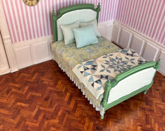 Dolls house bed in 1/12th scale