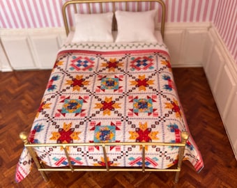 Dolls house bed in 1/12th scale