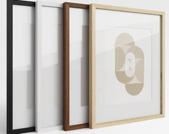 Marcos de roble americano de primera calidad / Acabados en negro, blanco, roble y nogal / Marco de pared minimalista moderno / Marco de fotos de calidad de galería