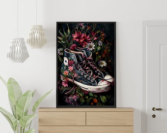 ブラック コンバース オールスター スニーカー ポスター 辞書プリント