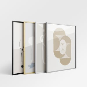 Marcos de metal cepillado estándar / Acabados en plata, oro, negro y blanco / Marco de pared minimalista moderno / Marco de fotos de calidad de galería