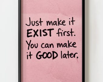 Creative Inspiration Sharpie Sticky Note Wall Art Print | Minimalist Quote Decor