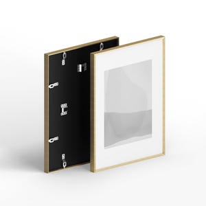 Premium Brushed Metal Frames | Silver, Gold, Black & White Finishes | Real Glass | White Mat | Modern Minimalist Wall Art Frame image 11