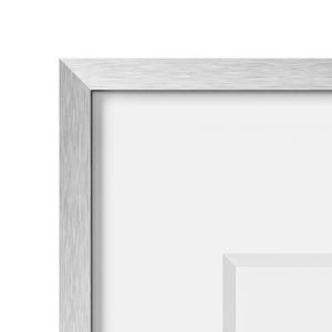 Premium Brushed Metal Frames | Silver, Gold, Black & White Finishes | Real Glass | White Mat | Modern Minimalist Wall Art Frame image 7