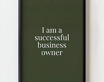 Lámina decorativa minimalista con el lema «Empresario exitoso» / «Manifiesto»