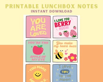 Pack of 20 Lunch Box Notes - Kawaii Foods - Etsy Canada