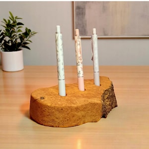 Pen stand, Desk organizer, Wood desk organizer, Pen holder for desk, Pencil organizer, Wooden pen holder  made of driftwood with live edge