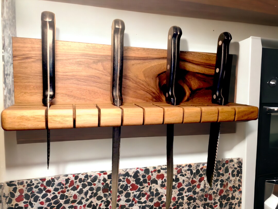 Wooden Wall Knife Block, Hanging Knife Holder, Knife Board, Knife