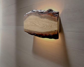 Rustic wooden wall sconce