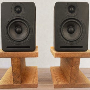 Wood Speaker Stands,  Desktop Audio Stand Set of 2