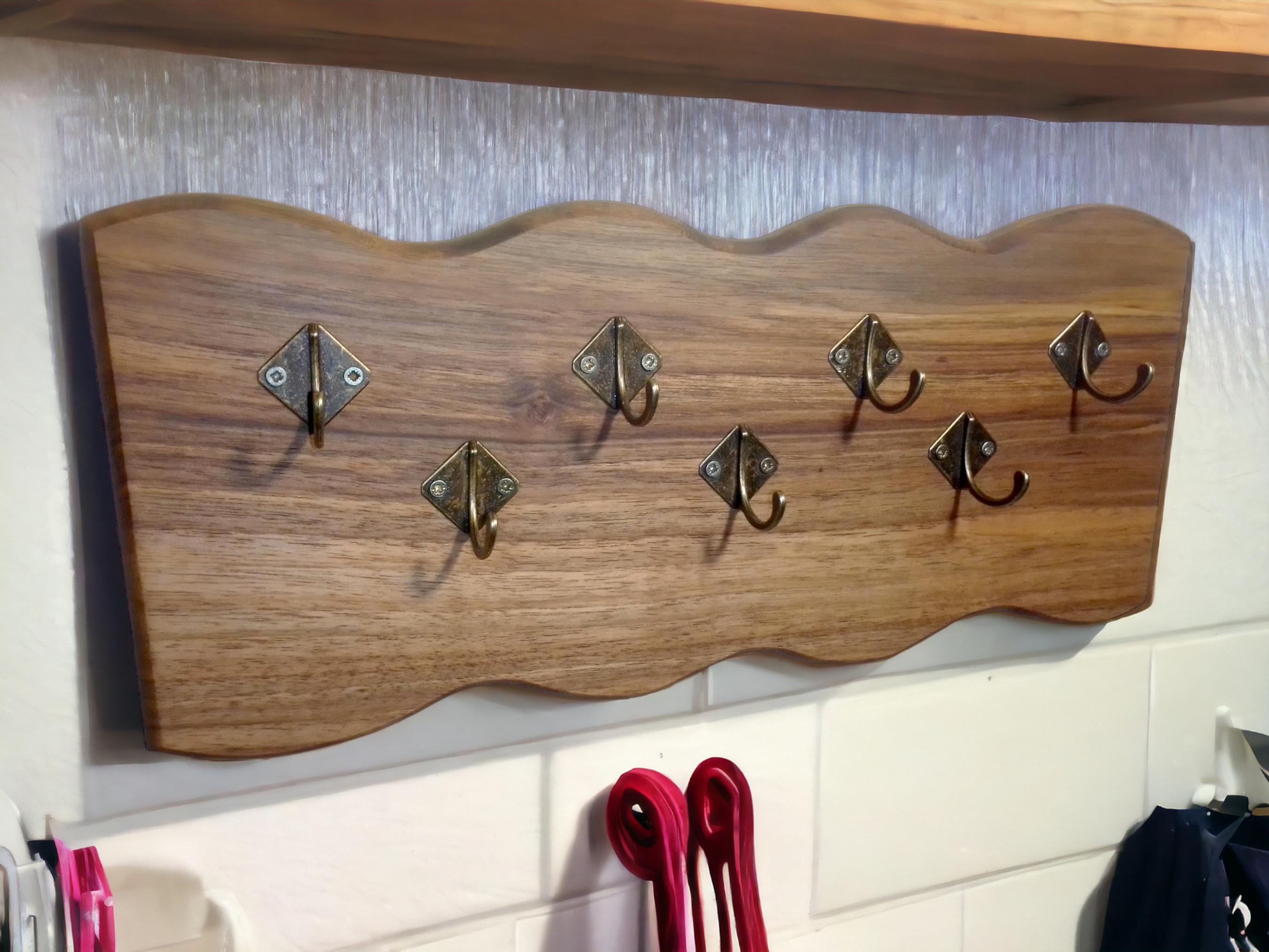Wooden towel rack Towel rack Towel hook Wood towel rack Towel holder Kitchen towel rack Wall hanger made of wild walnut wood