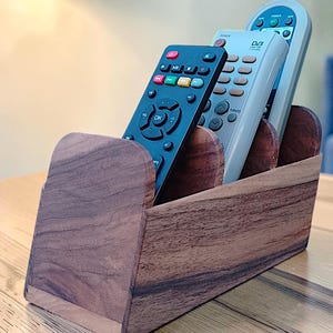 Wooden remote holder made of walnut wood