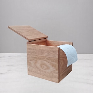 Porta carta igienica in rovere stile scatola