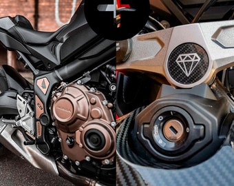 Custom Metallic/carbon/Acryllic Motorbike Parts: Honda CB650R neo (set of 8) + FORK NUT COVER