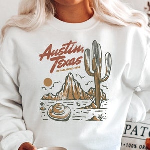 Austin Texas Sweatshirt, Retro Austin TX Sweater, Texas Shirt For Men Women, Texas Cowboy Gift, Texas Hoodie, Texas Gifts for Men LS109