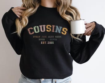 Cousin Crew Sweatshirt, Personalized Cousin Crew Youth Sweatshirt, Custom Cousin Sweater, Cousin Gift, Matching Family Sweatshirt L399