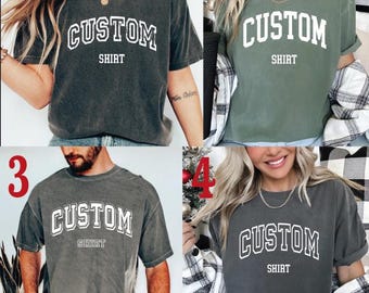 Custom College Comfort Colors Shirt, Custom University Shirt, Comfort Colors Sorority Shirt, Custom Football , Custom School Kids Tee LS776