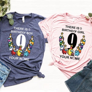 Personalized Among Birthday Boy Shirt, Personalized Among Birthday Girl Shirt, Youth and Toddler Birthday Gifts , Custom Age Shirt  Gift-079