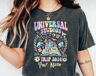 Custom 2024 Universal Studios Family Trip Shirt, Wizard House Family Vacation Shirt, Universal Studios Shirts For Family,  LS846