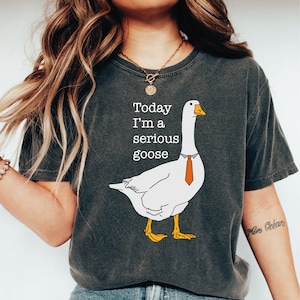 Today I'm A Serious Goose Comfort Colors Shirt, Funny Silly Shirt, Funny Goose Shirt, Shirts for Men, Funny Goose T-Shirt LS888