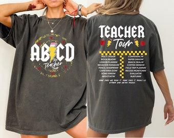 Teacher Tour Comfort Colors Shirt, Gift For Teacher, ABCD Teacher Tour Shirt, Teacher Gift, Back To School Shirt L011