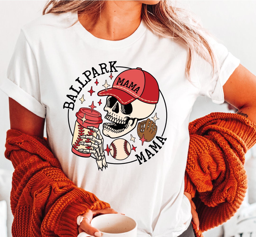 Baseball Mom Shirt Ballpark Mama Tshirt Baseball Skeleton 