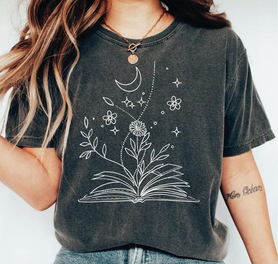Wildflowers Book Shirt, Cute Bookworm Shirt, Book Lovers T-shirt, Retro Reader Gifts, Bibliophile Shirt, Book Merch Tee, Bookish Gifts LS192