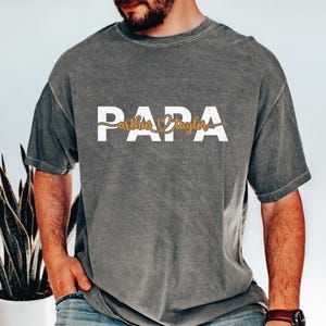 Custom Papa Shirt, Dad Shirt With Kids Names, Personalized Dada Tshirt, Daddy With Children Names Tee LS938