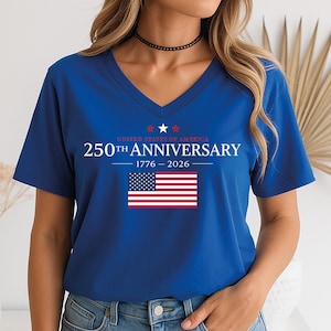 250th Anniversary Racerback and Vneck,1776 2026 Tee L640