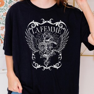 La Femme Comfort Colors Shirt, Snake And Rose Dark Art Comfort Colors Shirt, Snake And Rose Comfort Colors Shirt Gift-209 image 5