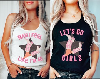 Birthday Racerback, 50th Birthday Crop Tank Top, Funny Birthday Tank Top, Man I Feel Like Im 40, Matching Birthday Shirts,  LS927