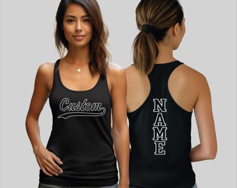 Custom Team Name Racerback, Custom School Spirit Crop Tank, Personalized Mascot Tank Top, Baseball Football Shirt