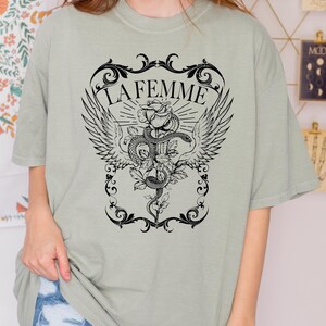 La Femme Comfort Colors Shirt, Snake And Rose Dark Art Comfort Colors Shirt, Snake And Rose Comfort Colors Shirt Gift-209 image 4