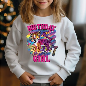 90s Inspired Tiger Sweathirt, Vintage Style Tiger Birthday Girl Sweathirt, Adult Youth Sweathirt, Birthday Girl Youth Sweathirt LS369