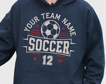 Custom Soccer Mascot Sweatshirt, School Spirit Hoodie Game Day Personalized Mascot Team Soccer Mom Gift